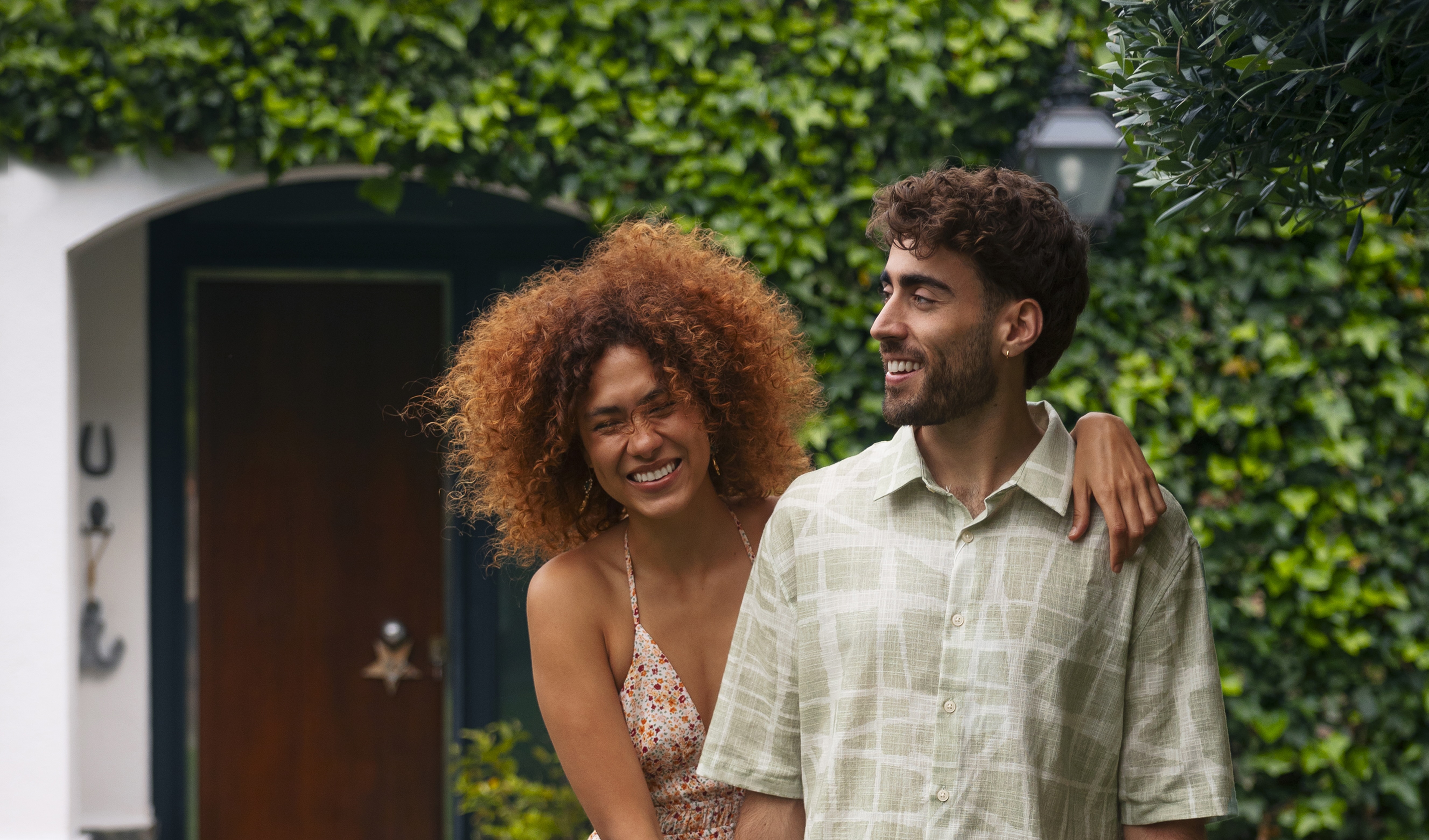 Couple walking on summer day